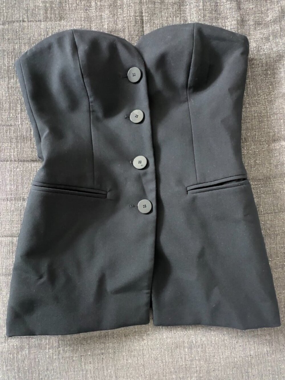 Zara Black Tailored Button-Up Vest